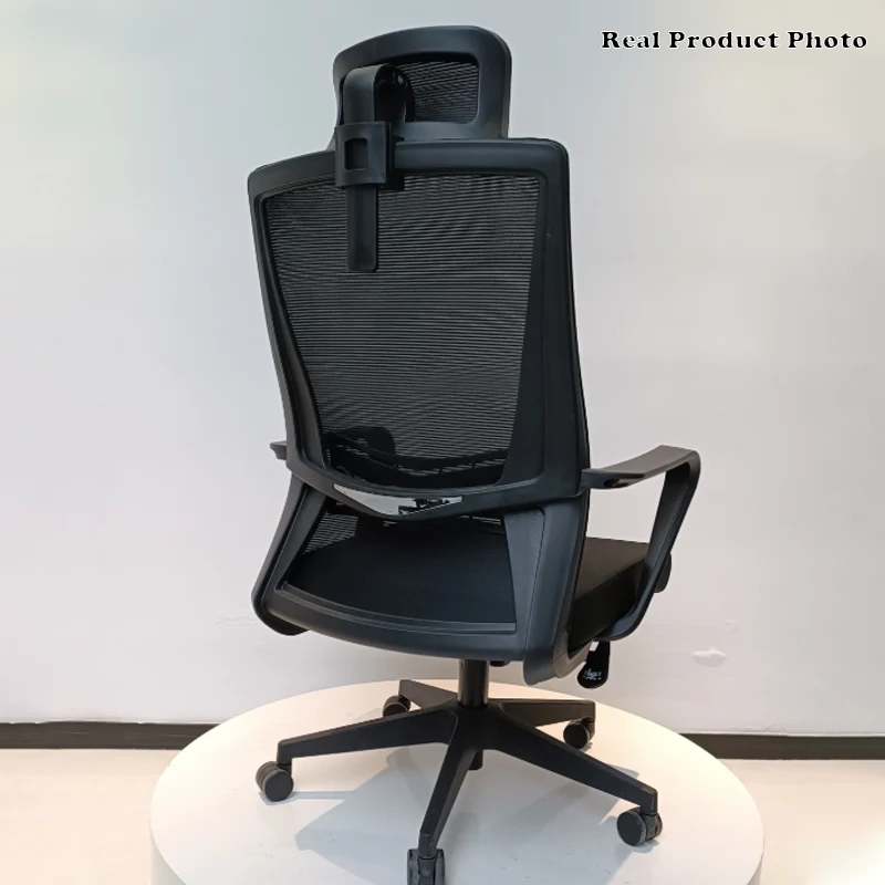 Modern Minimalist Mesh High-Back Desk Chair: Height-Adjustable Headrest With Coat Hanger - Ergonomic Gaming Chair For Home Office