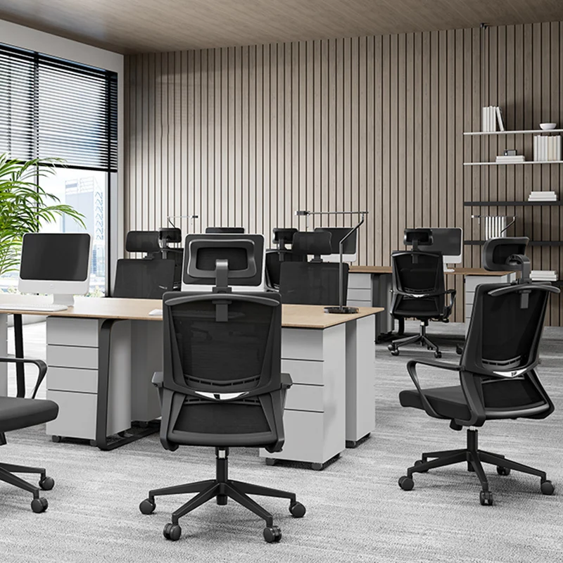 Modern Minimalist Mesh High-Back Desk Chair: Height-Adjustable Headrest With Coat Hanger - Ergonomic Gaming Chair For Home Office