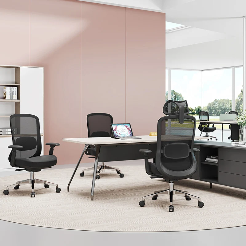 Modern Minimalist Executive High-Back Office Chair: 4D Adjustable Armrests & Headrest - Ergonomic Desk Chair For Home Office