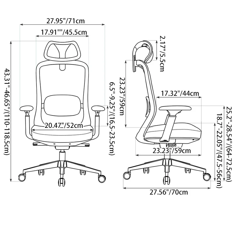 Modern Minimalist Executive High-Back Office Chair: 4D Adjustable Armrests & Headrest - Ergonomic Desk Chair For Home Office