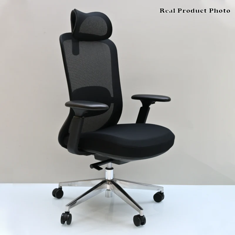 Modern Minimalist Executive High-Back Office Chair: 4D Adjustable Armrests & Headrest - Ergonomic Desk Chair For Home Office
