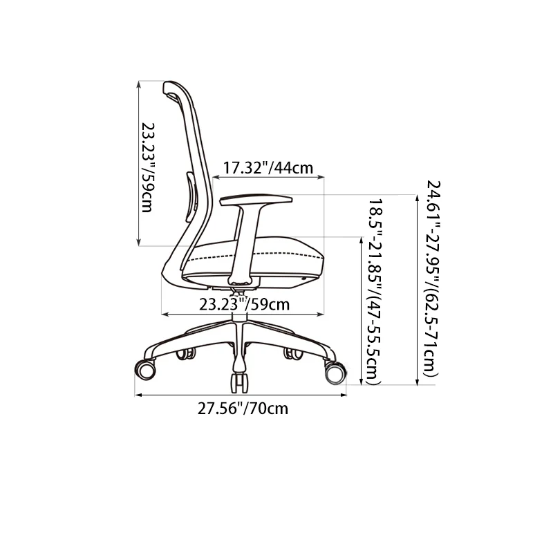 Modern Minimalist Mid-Back Desk Chair: Lumbar Support Design - Ergonomic Office Chair For Home Office