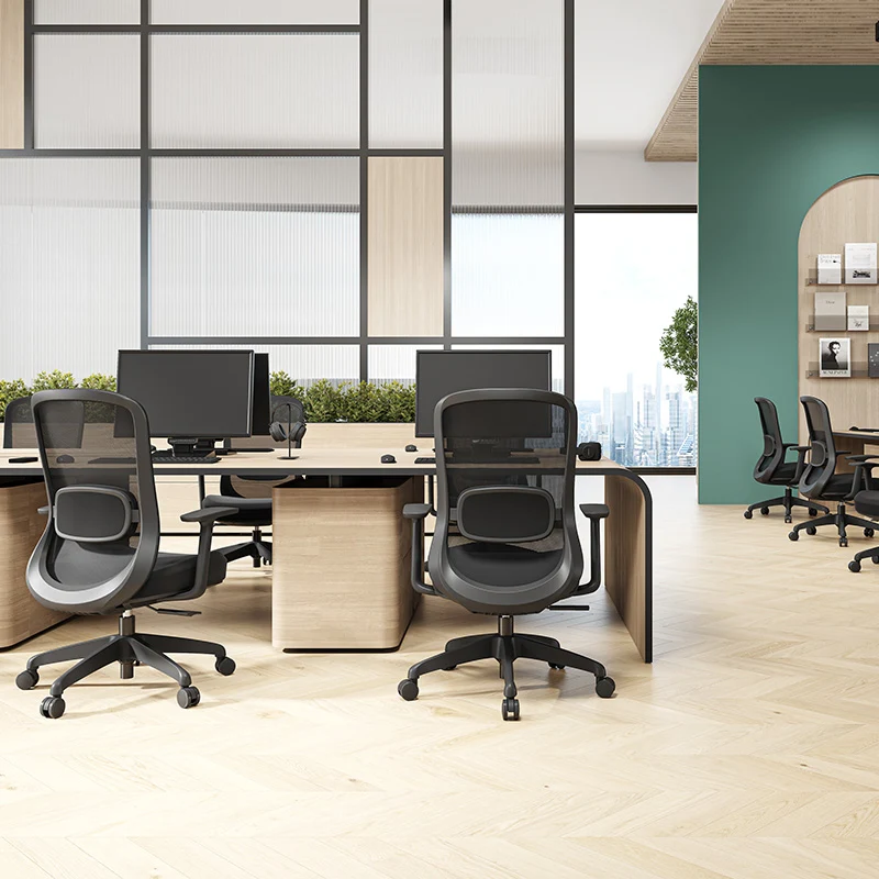 Modern Minimalist Mid-Back Desk Chair: Lumbar Support Design - Ergonomic Office Chair For Home Office