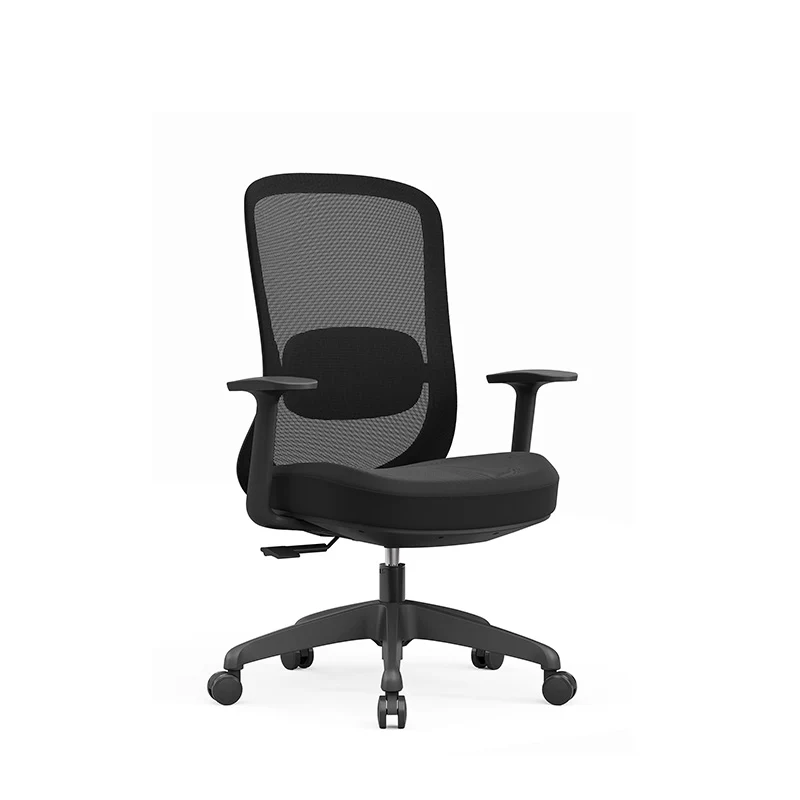 Modern Minimalist Mid-Back Desk Chair: Lumbar Support Design - Ergonomic Office Chair For Home Office