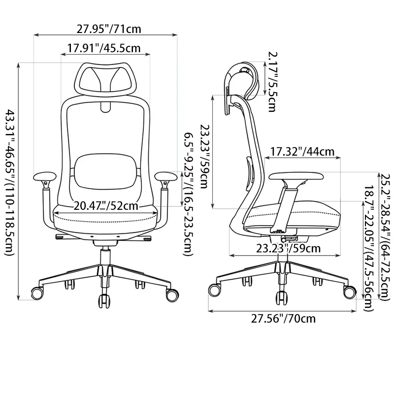 Modern Minimalist High-Back Breathable Mesh Office Chair: Adjustable Lumbar Support - Ergonomic Desk Chair For Home Office