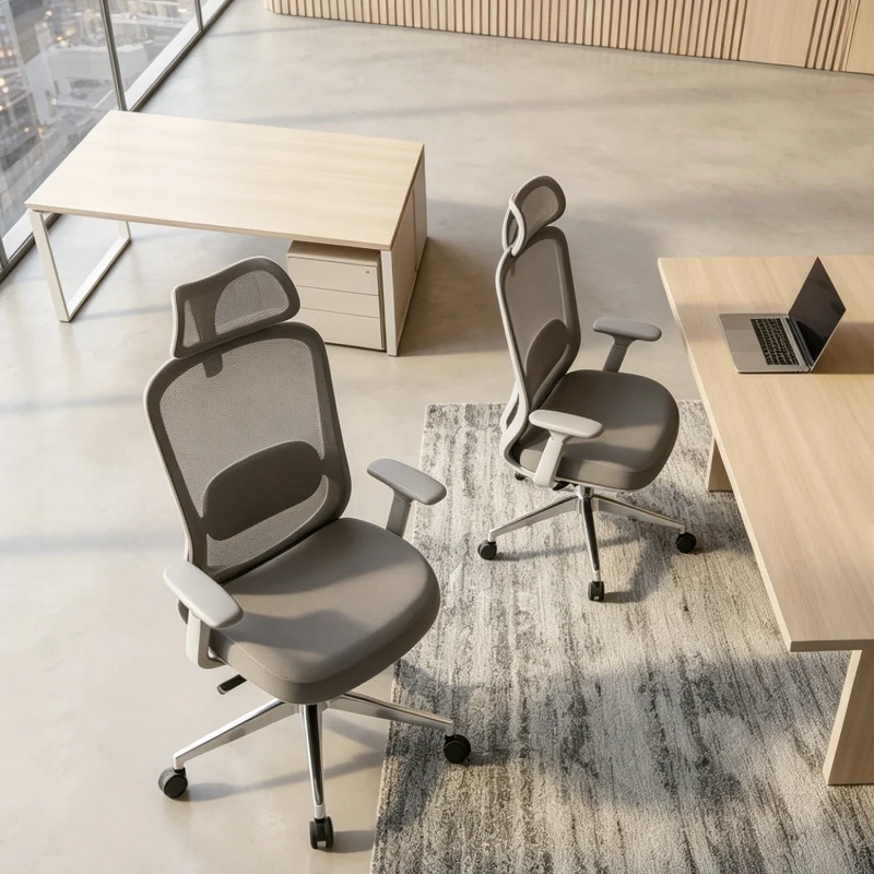Modern Minimalist High-Back Breathable Mesh Office Chair: Adjustable Lumbar Support - Ergonomic Desk Chair For Home Office