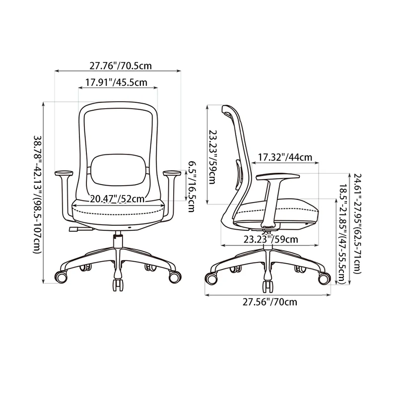Modern Minimalist Gray Mid-Back Office Chair: Lumbar Support Design - Ergonomic Desk Chair For Home Office