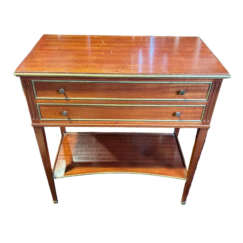 18th century style mahogany side table with bronze applications