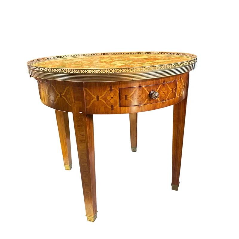 Bouillotte table with cloverleaf marble brèche d'Alep