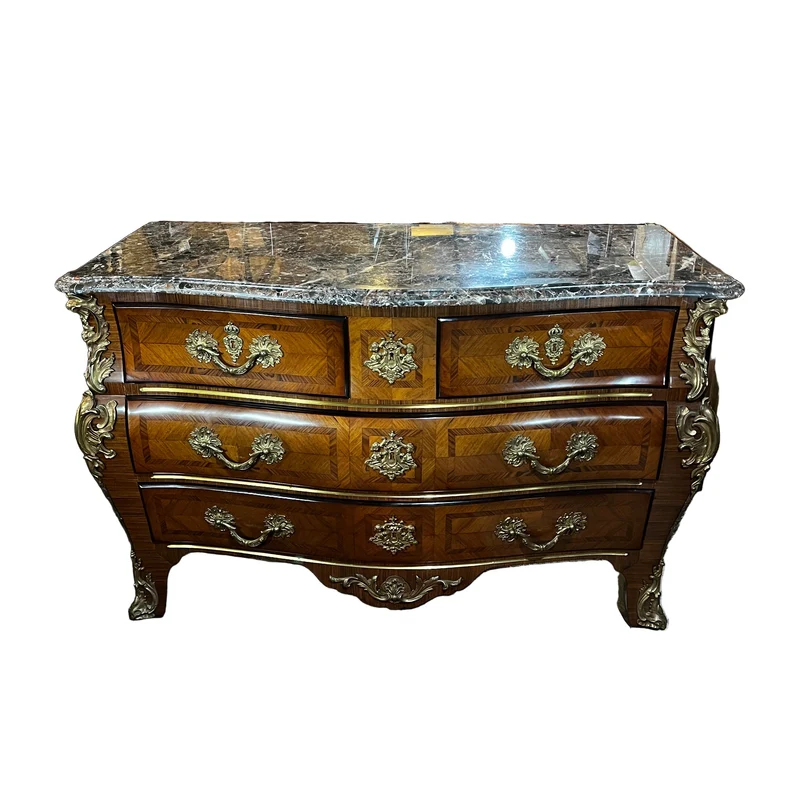 Large Regency-style tombeau chest of drawers by cabinetmaker René Barde