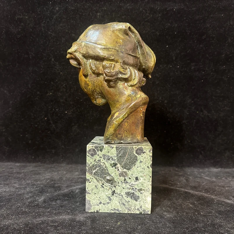 Bronze bust on marble 'Conch Fisherman' by J. Baptiste Carpeaux (1827-1875)
