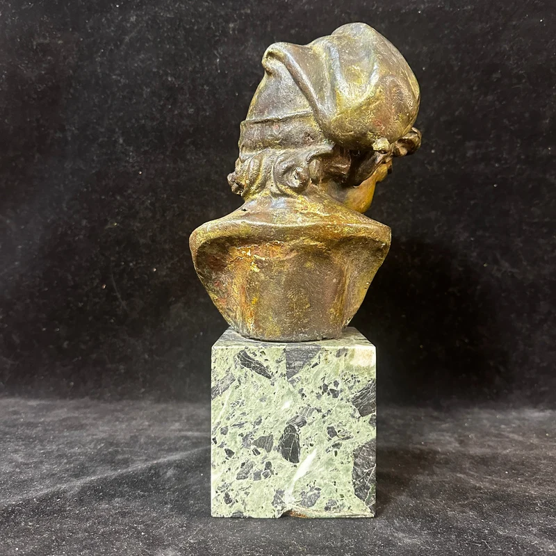 Bronze bust on marble 'Conch Fisherman' by J. Baptiste Carpeaux (1827-1875)