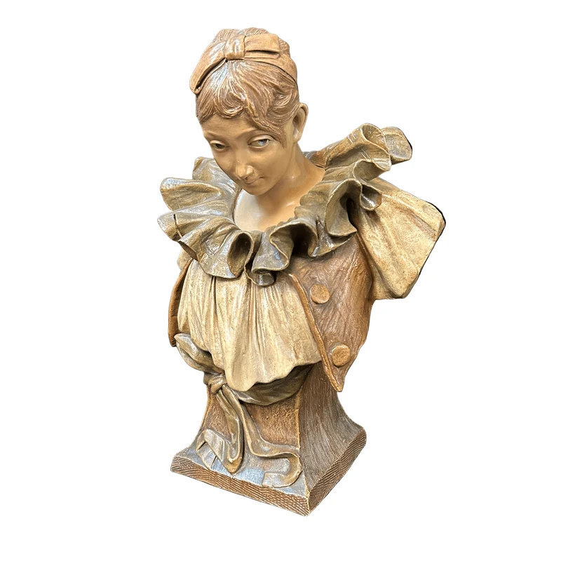 French patinated terracotta bust 'Columbina'