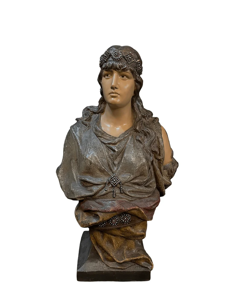 Judith in polychrome terracotta bust – Goldscheider
