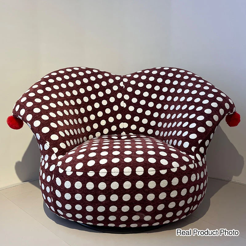 Nordic Heart Shaped Swivel Accent Chair - Friendly Fabric Lazy Lounge Chair For Living Room & Bedroom
