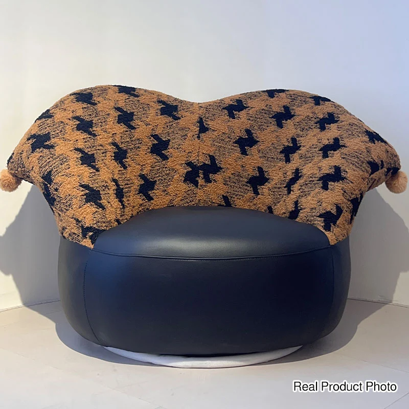 Nordic Heart Shaped Swivel Accent Chair - Friendly Fabric Lazy Lounge Chair For Living Room & Bedroom