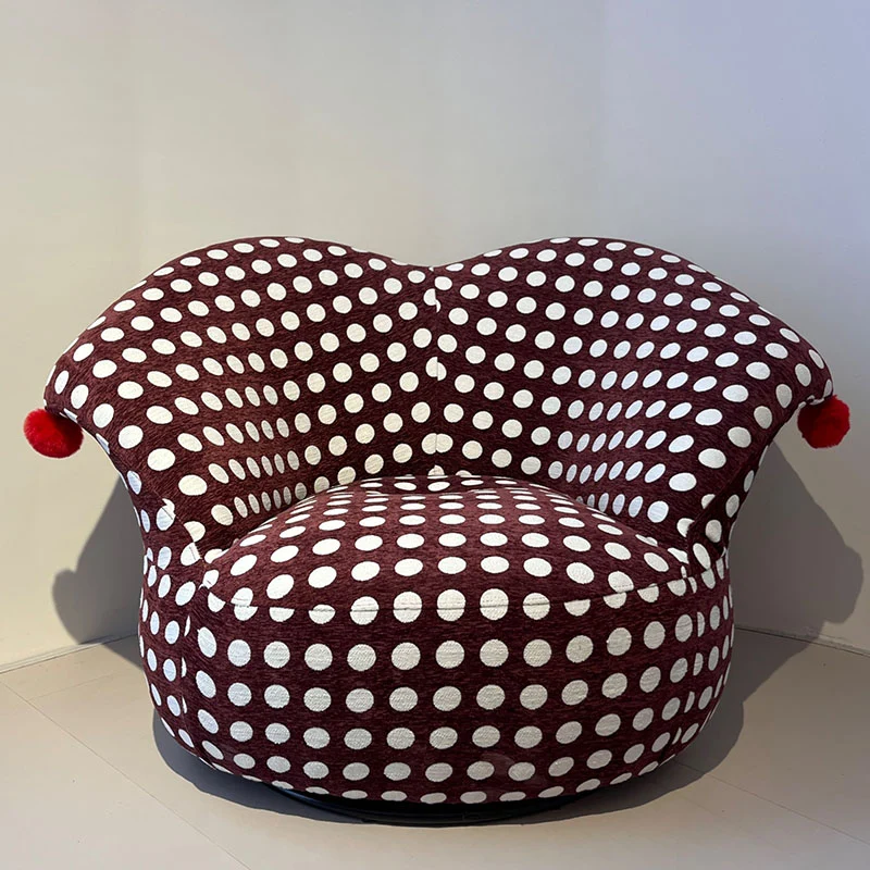 Nordic Heart Shaped Swivel Accent Chair - Friendly Fabric Lazy Lounge Chair For Living Room & Bedroom