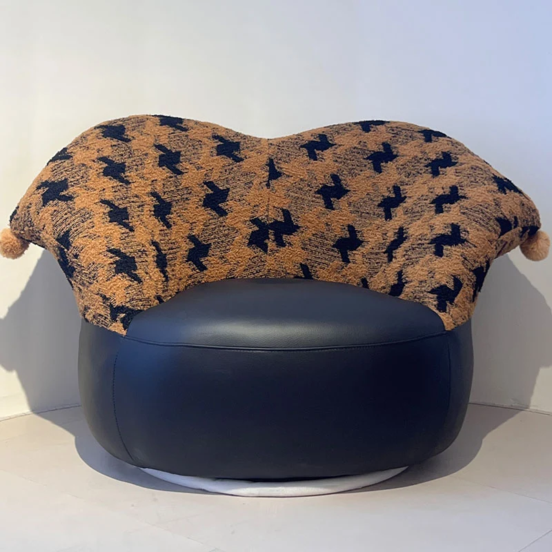Nordic Heart Shaped Swivel Accent Chair - Friendly Fabric Lazy Lounge Chair For Living Room & Bedroom
