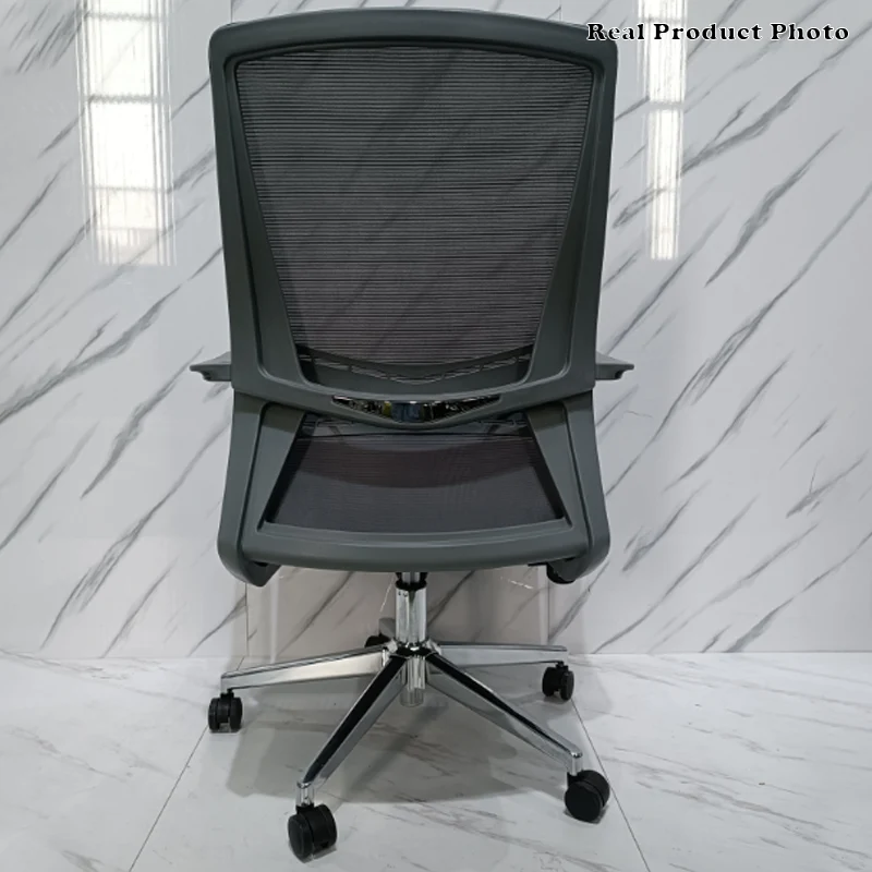 Modern Minimalist Ergonomic Mid-Back Office Chair: Breathable Mesh - Backrest & Armrests Height-Adjustable Desk Chair For Home Office