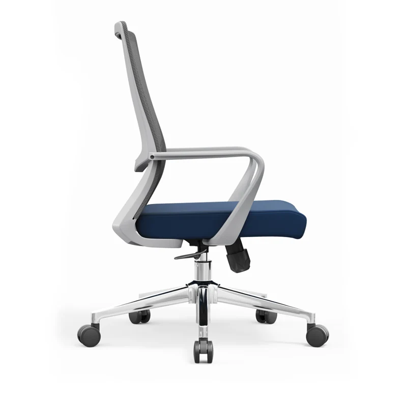 Modern Minimalist Ergonomic Mid-Back Office Chair: Breathable Mesh - Backrest & Armrests Height-Adjustable Desk Chair For Home Office