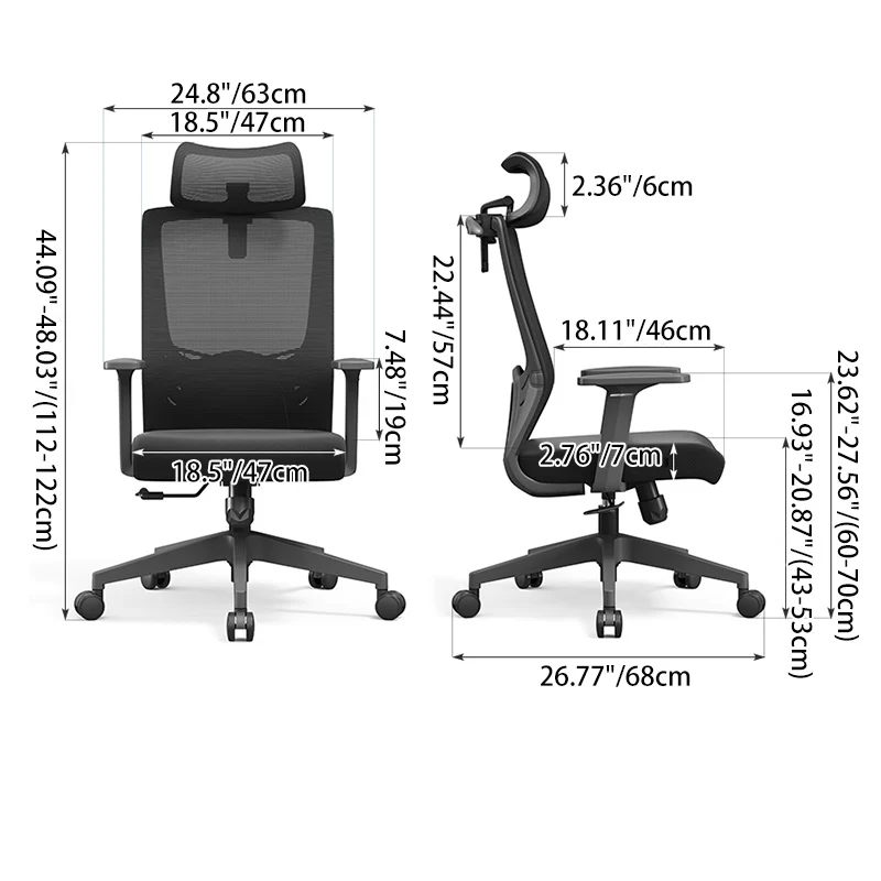 Modern Minimalist High-Back Office Chair: Breathable Mesh - Ergonomic Desk Chair For Home Office