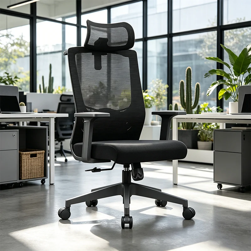 Modern Minimalist High-Back Office Chair: Breathable Mesh - Ergonomic Desk Chair For Home Office
