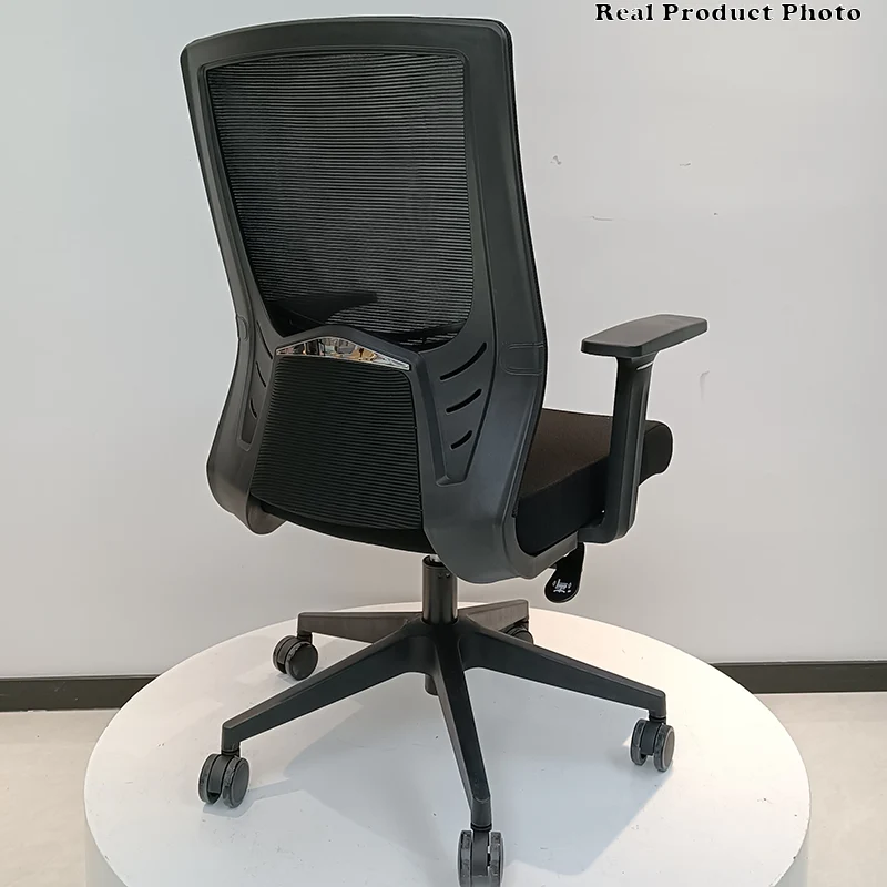 Modern Minimalist Black Ergonomic Desk Chair: Breathable Mesh Design - Mid-Back Office Chair For Home Office