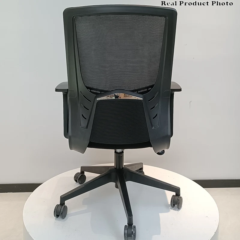 Modern Minimalist Black Ergonomic Desk Chair: Breathable Mesh Design - Mid-Back Office Chair For Home Office
