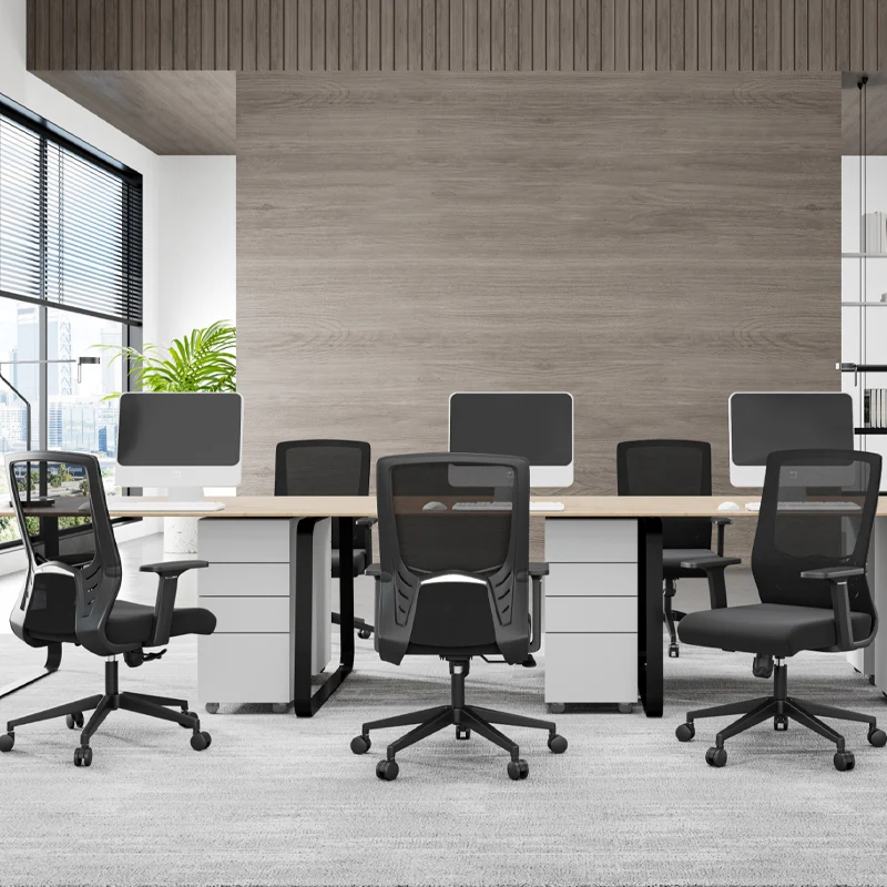 Modern Minimalist Black Ergonomic Desk Chair: Breathable Mesh Design - Mid-Back Office Chair For Home Office