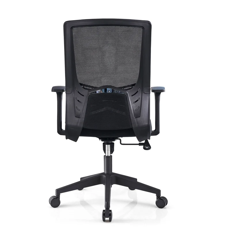 Modern Minimalist Black Ergonomic Desk Chair: Breathable Mesh Design - Mid-Back Office Chair For Home Office