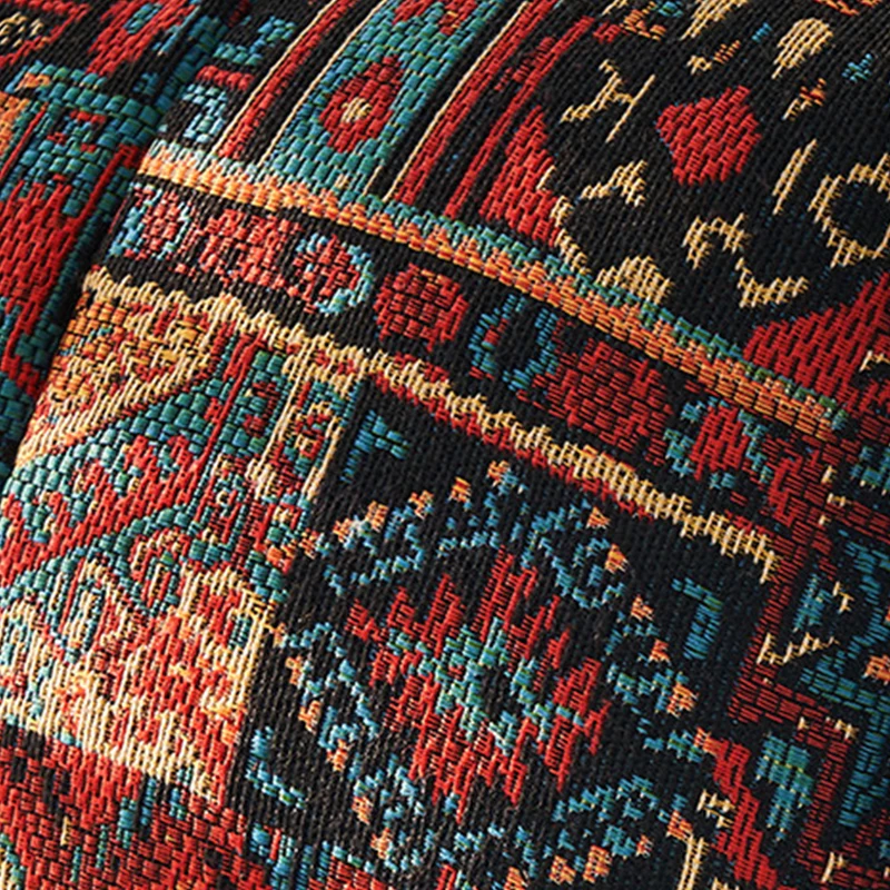 Vintage Ash Wood Jacquard Lounge Chair - Plush Down & Fiber-Filled Accent Armchair For Living Room