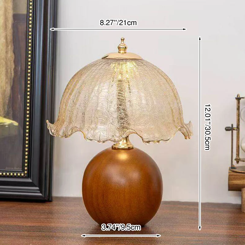 Contemporary Nordic Ceramic Iron Glass Round Flower Bud Design USB Plug-in LED Table Lamp For Bedroom
