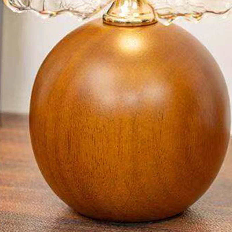 Contemporary Nordic Ceramic Iron Glass Round Flower Bud Design USB Plug-in LED Table Lamp For Bedroom