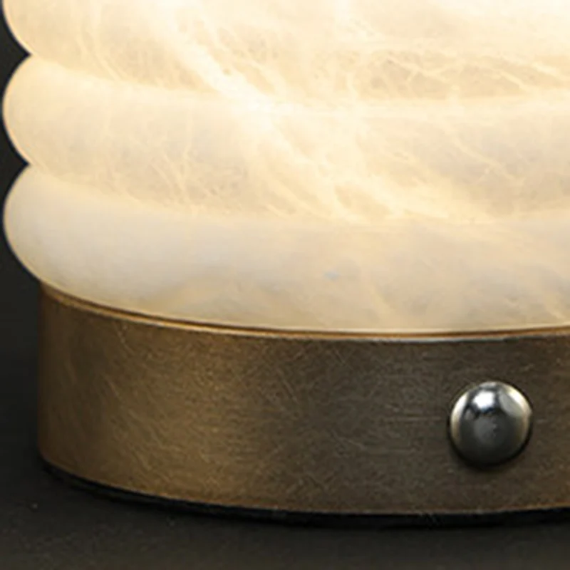 Scandinavian Natural Marble Aluminum Alloy Table Lamp USB Rechargeable - Touch Dimmable Ambient Bedside Lamp For Bedroom Living Room
