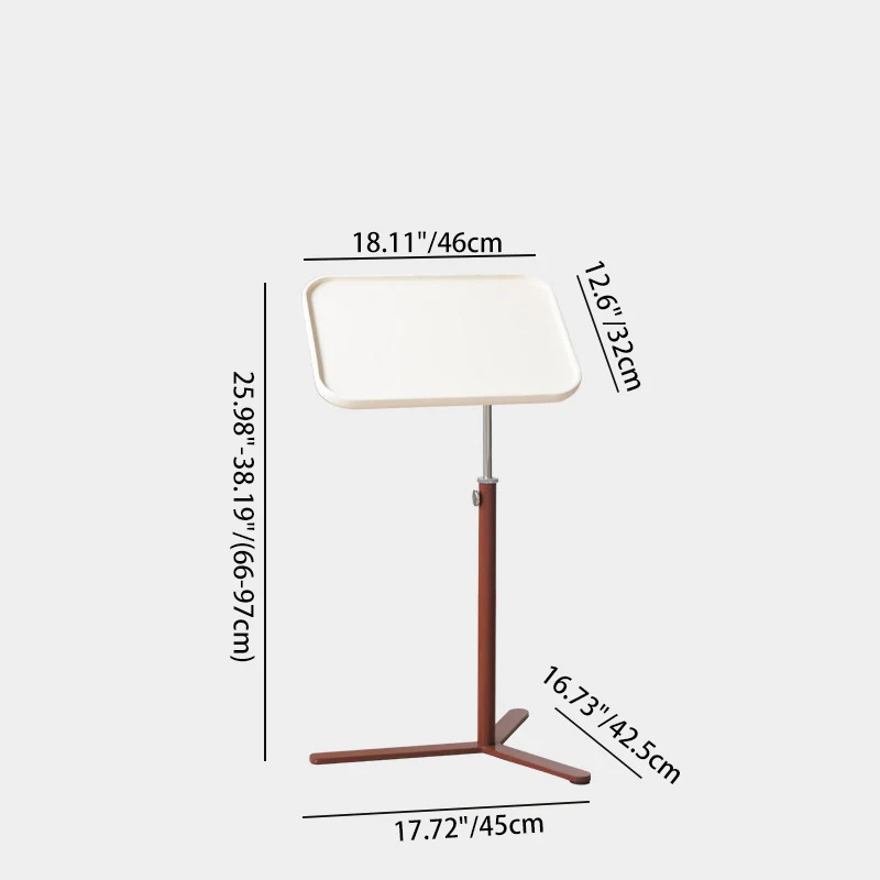 Contemporary Industrial Plywood Stainless Steel & Steel Alloy Liftable Side Table 1-Tier For Living Room
