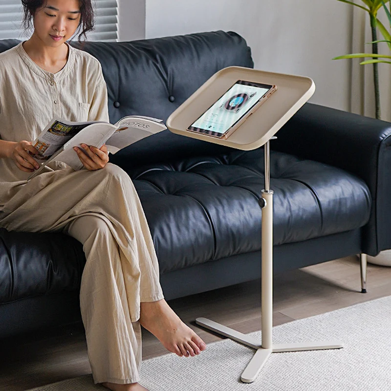 Contemporary Industrial Plywood Stainless Steel & Steel Alloy Liftable Side Table 1-Tier For Living Room