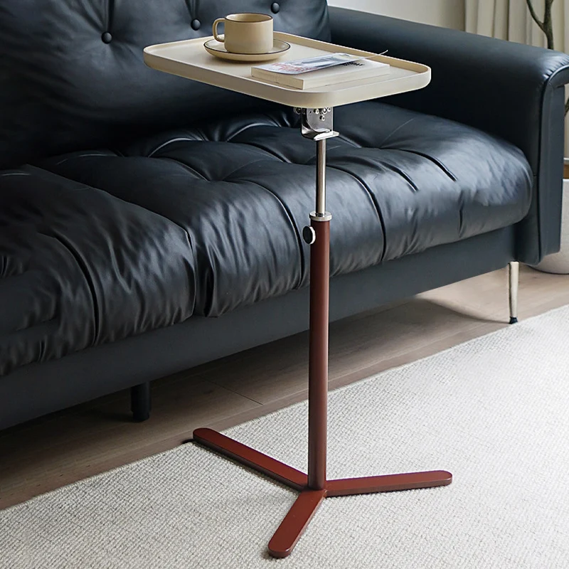 Contemporary Industrial Plywood Stainless Steel & Steel Alloy Liftable Side Table 1-Tier For Living Room