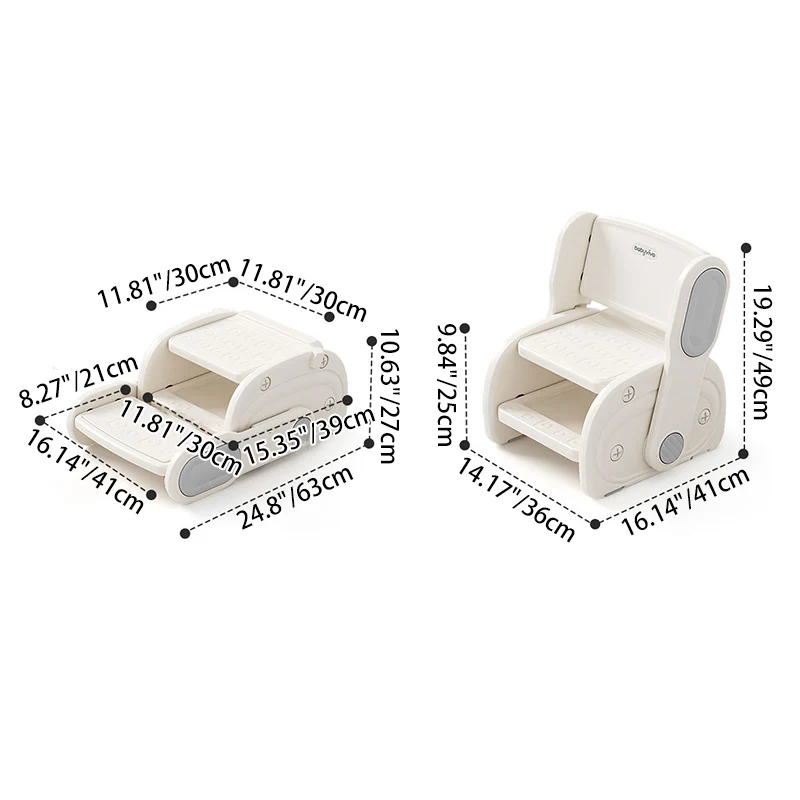 Modern Minimalist Eco-Friendly HDPE Geometric Kids Low Stool Backrest Armless For Living Room