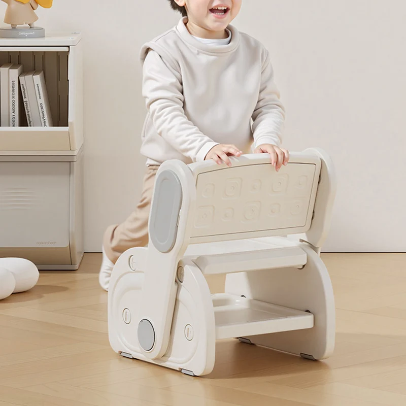 Modern Minimalist Eco-Friendly HDPE Geometric Kids Low Stool Backrest Armless For Living Room