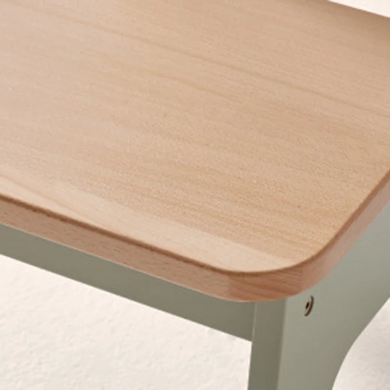 Contemporary Nordic Trapezoidal Durable Beech Wood Kids Low Stool Backrest Armless For Living Room