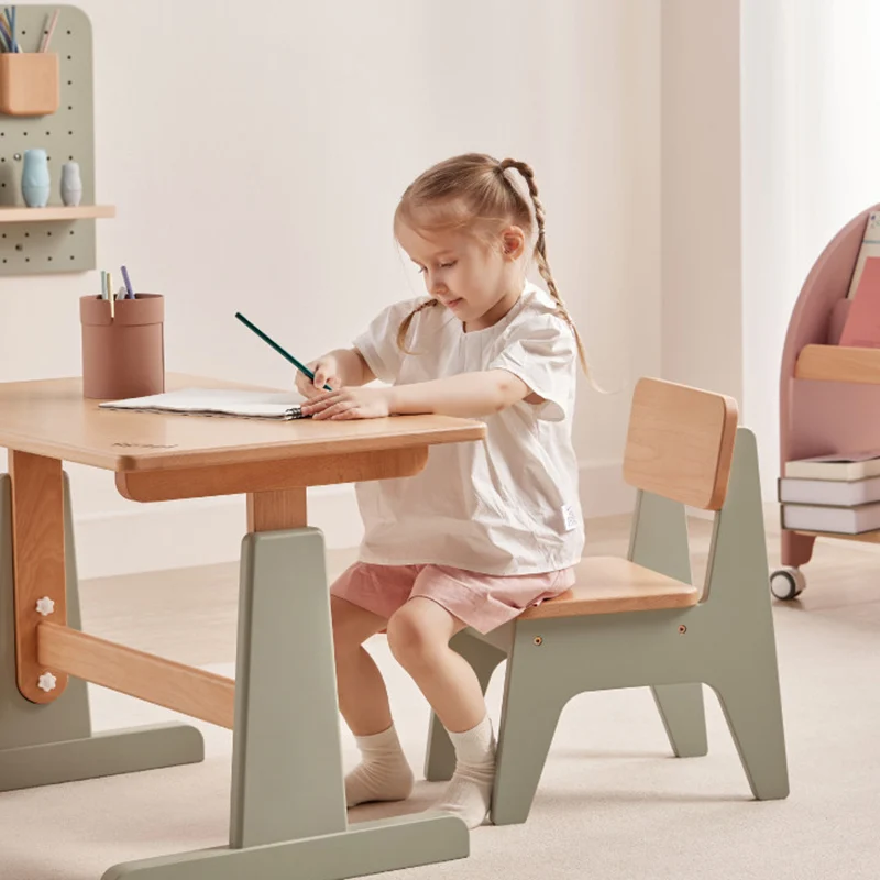 Contemporary Nordic Trapezoidal Durable Beech Wood Kids Low Stool Backrest Armless For Living Room