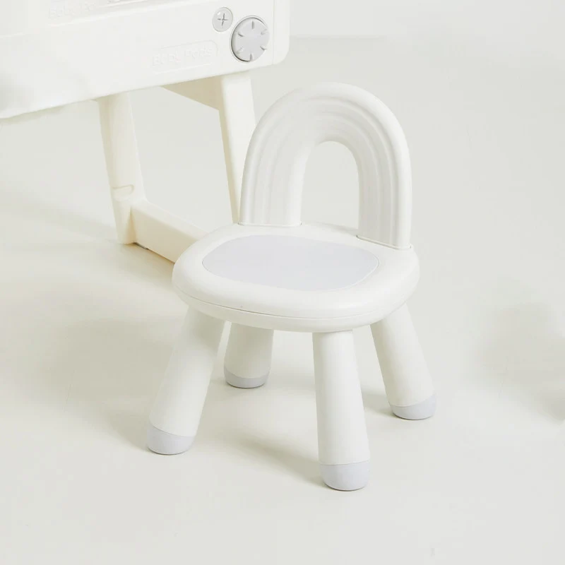 Modern Minimalist Round Arch PP Plastic Lightweight Kids Low Stool Backrest Armless For Living Room