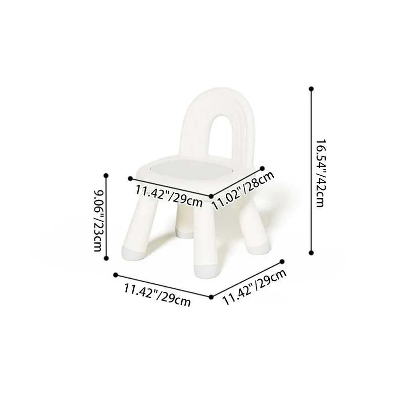 Modern Minimalist Round Arch PP Plastic Lightweight Kids Low Stool Backrest Armless For Living Room