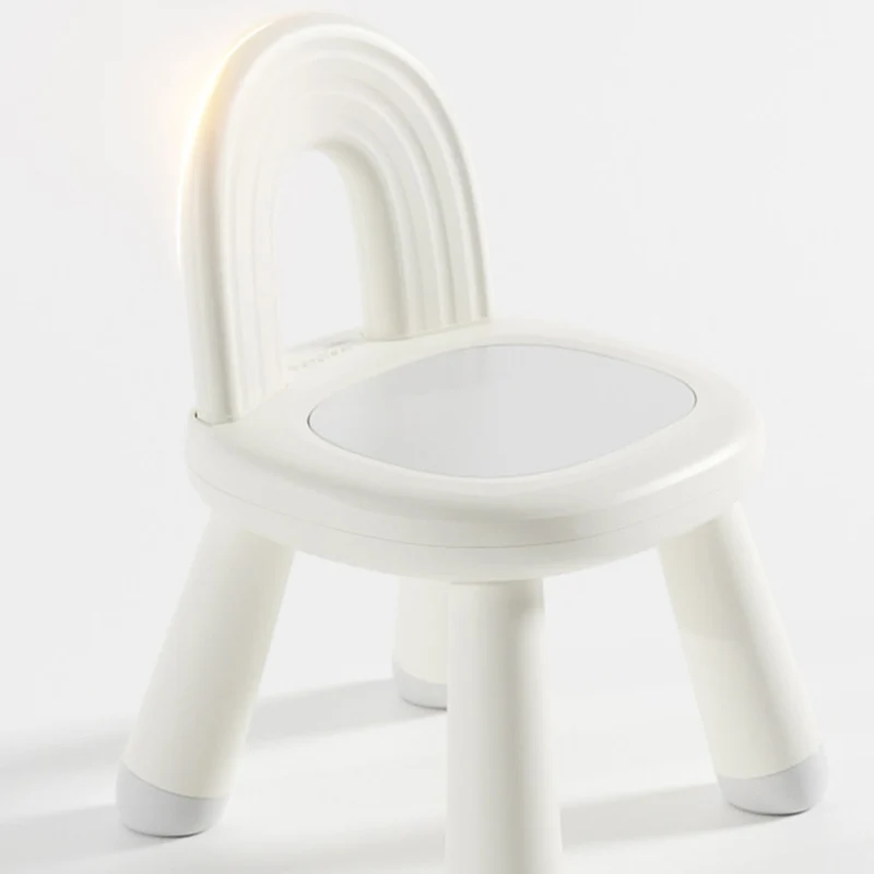 Modern Minimalist Round Arch PP Plastic Lightweight Kids Low Stool Backrest Armless For Living Room