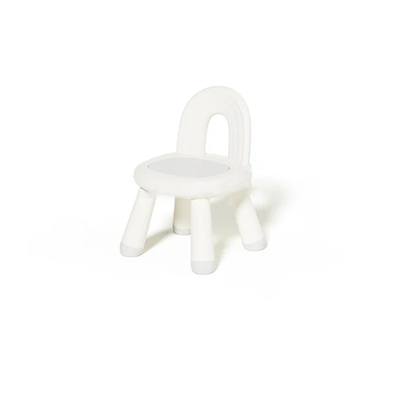 Modern Minimalist Round Arch PP Plastic Lightweight Kids Low Stool Backrest Armless For Living Room