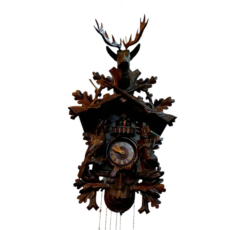German cuckoo clock carved wood Black Forest style