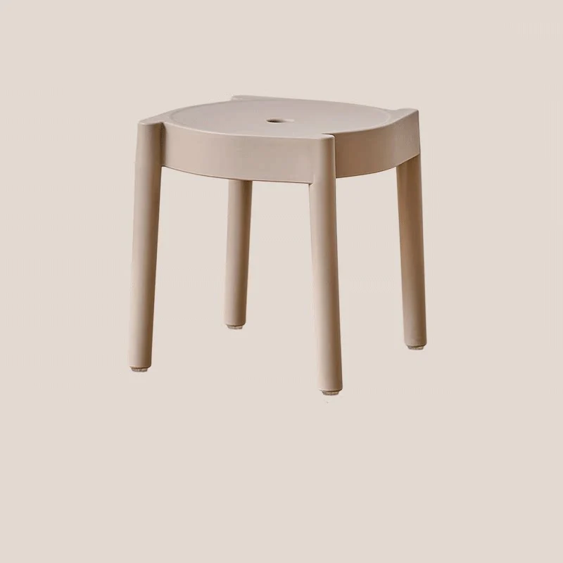 Modern Minimalist PP Plastic Round Stackable Lightweight Low Stool Backless Armless For Living Room & Entryway