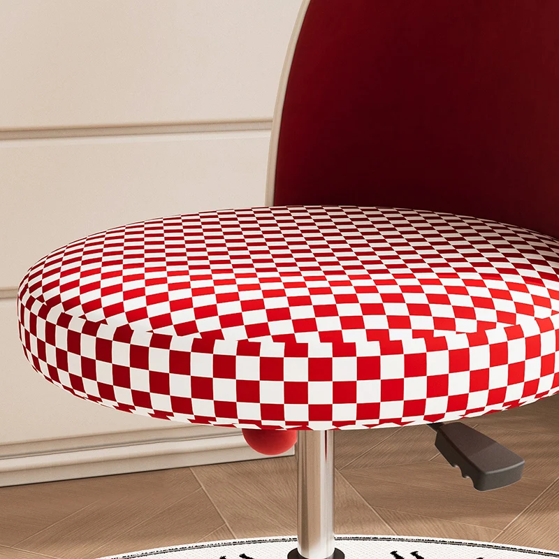 Contemporary Nordic Plastic Stainless Steel Velvet Plywood Curved Rotatable Adjustable Vanity Stool Backrest Armless For Bedroom