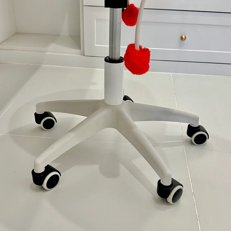 Contemporary Nordic Plastic Stainless Steel Velvet Plywood Curved Rotatable Adjustable Vanity Stool Backrest Armless For Bedroom