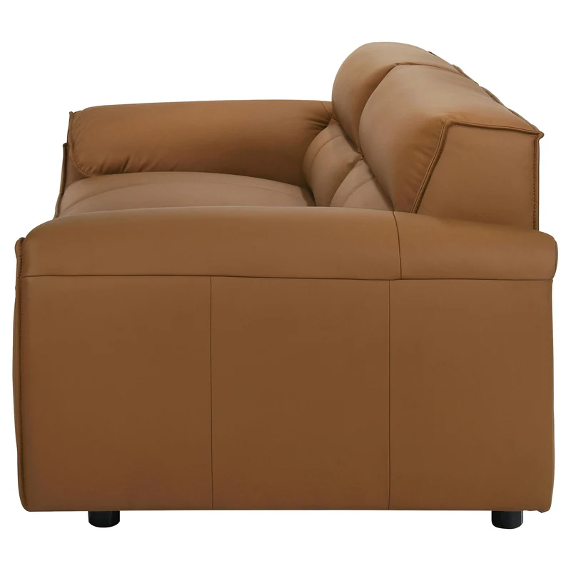 Coaster Furniture Buxton 509501 Top Grain Leather Upholstered Sofa - Orange